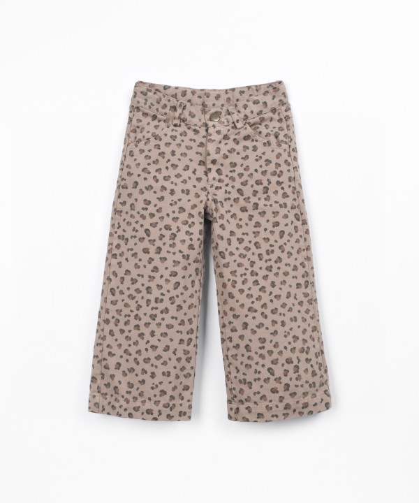 Printed twill trousers