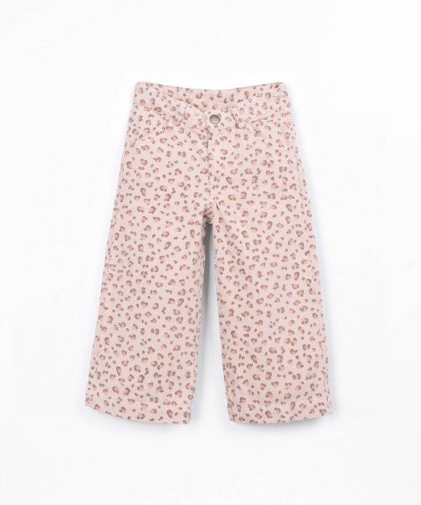 Printed twill trousers