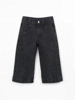 Denim trousers with adjustable waistband