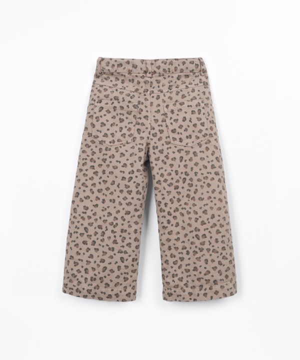 Printed twill trousers