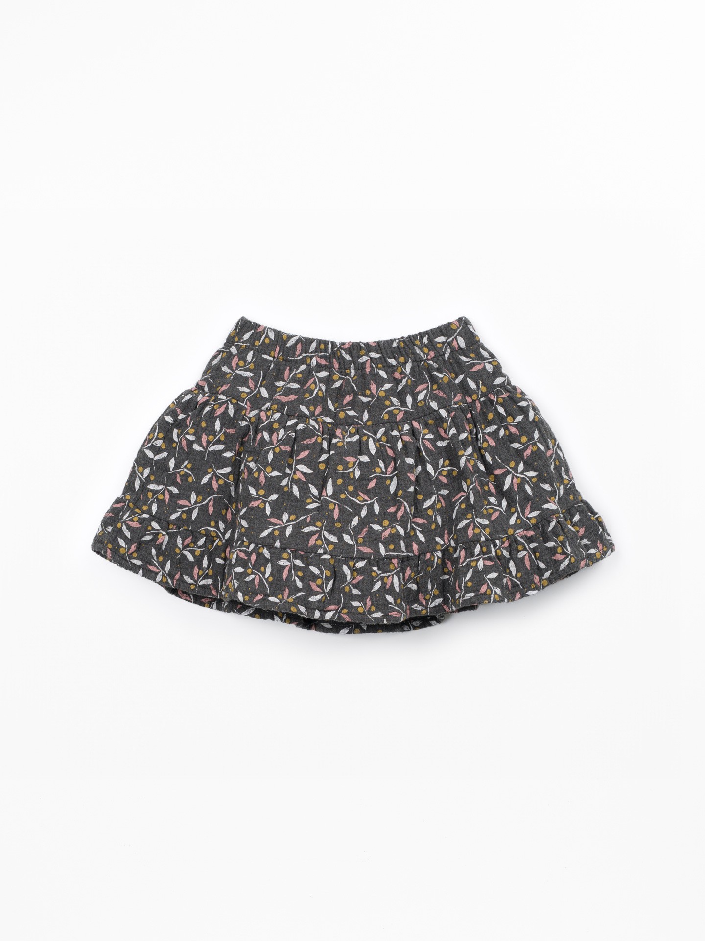 Jupe-short à imprimé petites feuilles