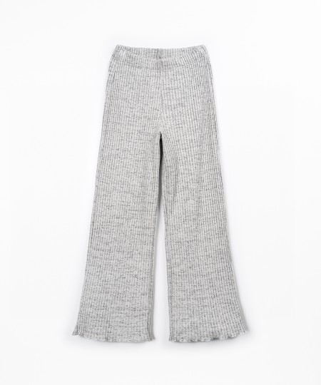 Knit trousers with elasticated waistband