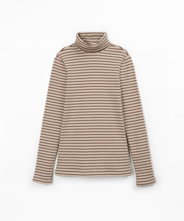 Striped pattern knit sweater