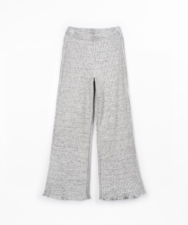 Knit trousers with elasticated waistband