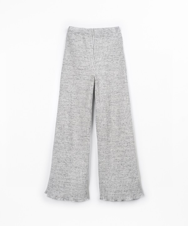 Knit trousers with elasticated waistband