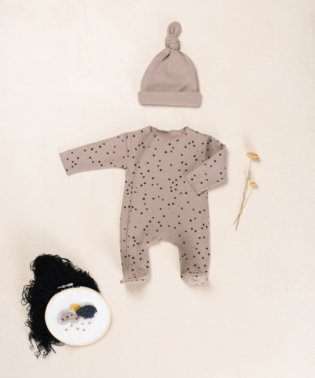 Jersey jumpsuit with natural fibers