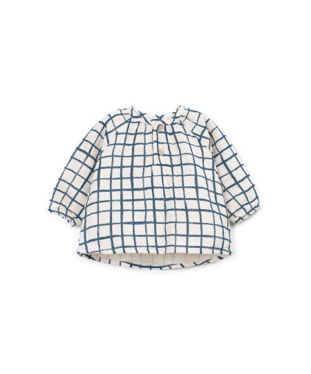 Blusa in tessuto con stampa a quadri - Image product