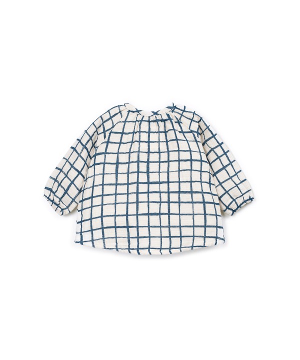 Fabric blouse with checkered print