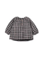 Fabric blouse with checkered print