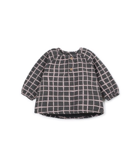 Fabric blouse with checkered print - Image product