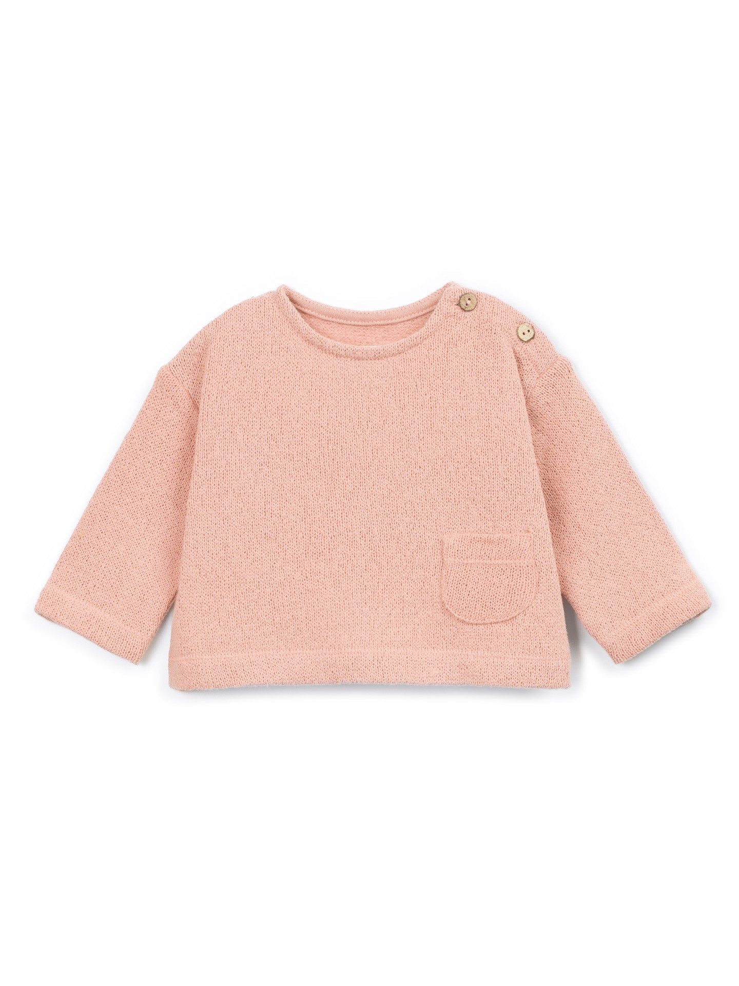 Knitted sweater with cotton and recycled cotton blend