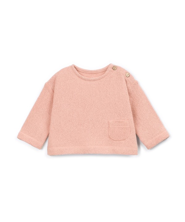 Knitted sweater with cotton and recycled cotton blend