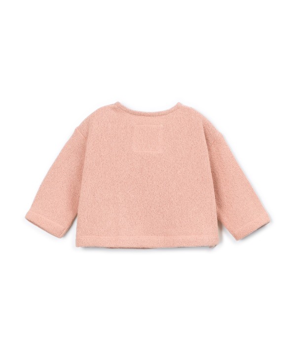Knitted sweater with cotton and recycled cotton blend