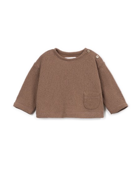 Knitted sweater with cotton and recycled cotton blend - Image product