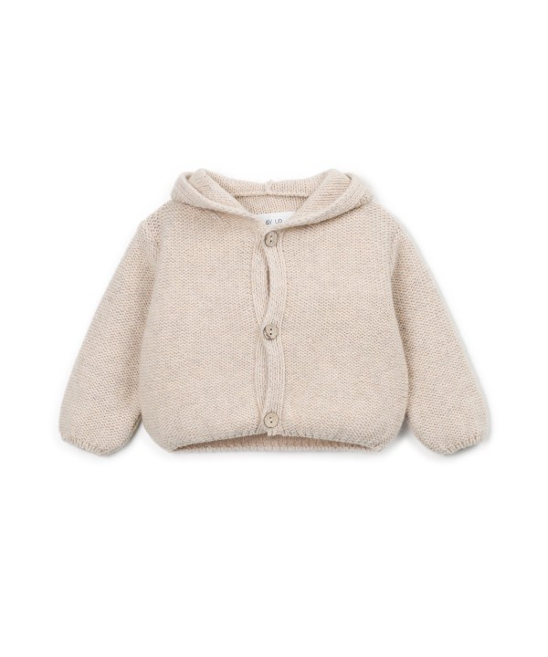 Knit jacket with front opening