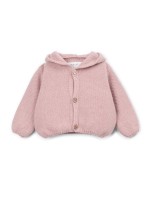 Knitted coat with front opening