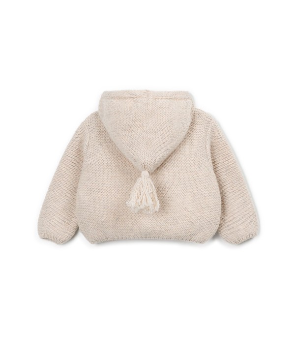 Knit jacket with front opening