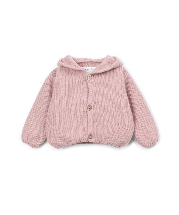 Knitted coat with front opening
