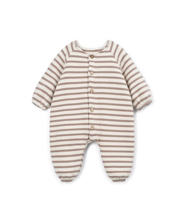 Knit jumpsuit with a mixture of natural and recycled fibers