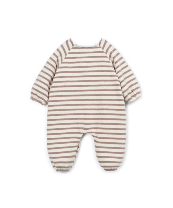 Knit jumpsuit with a mixture of natural and recycled fibers