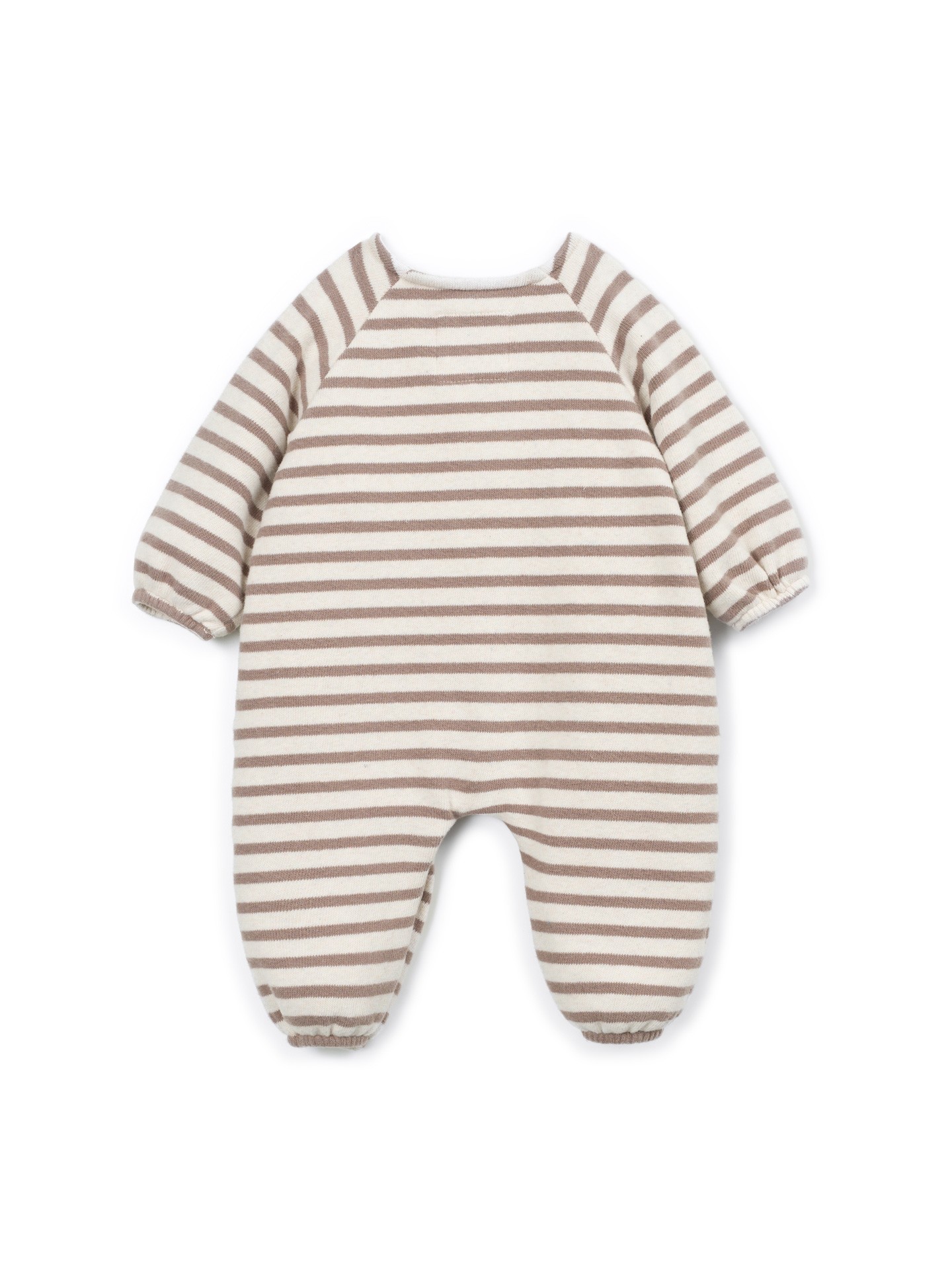 Knit jumpsuit with a mixture of natural and recycled fibers