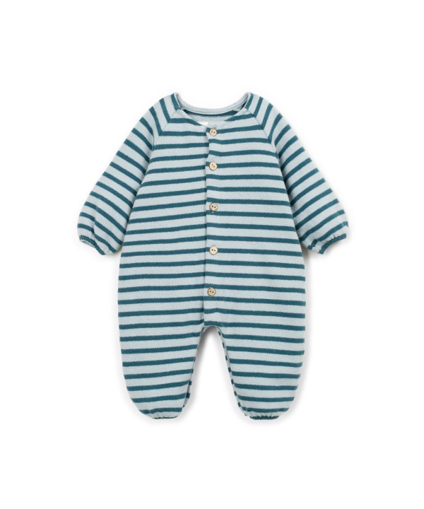 Knit jumpsuit with a mixture of natural and recycled fibers