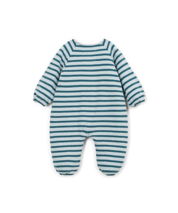 Knit jumpsuit with a mixture of natural and recycled fibers