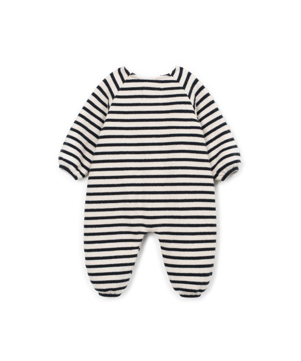 Knit jumpsuit with a mixture of natural and recycled fibers