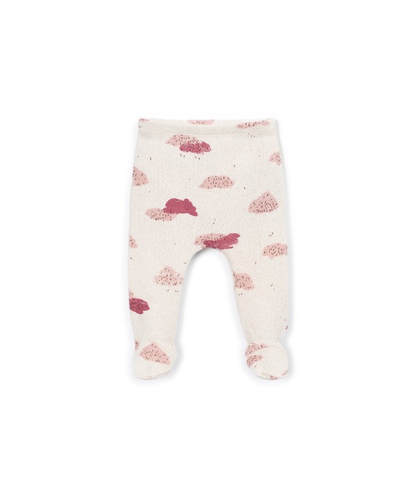 Jersey trousers with cloud print