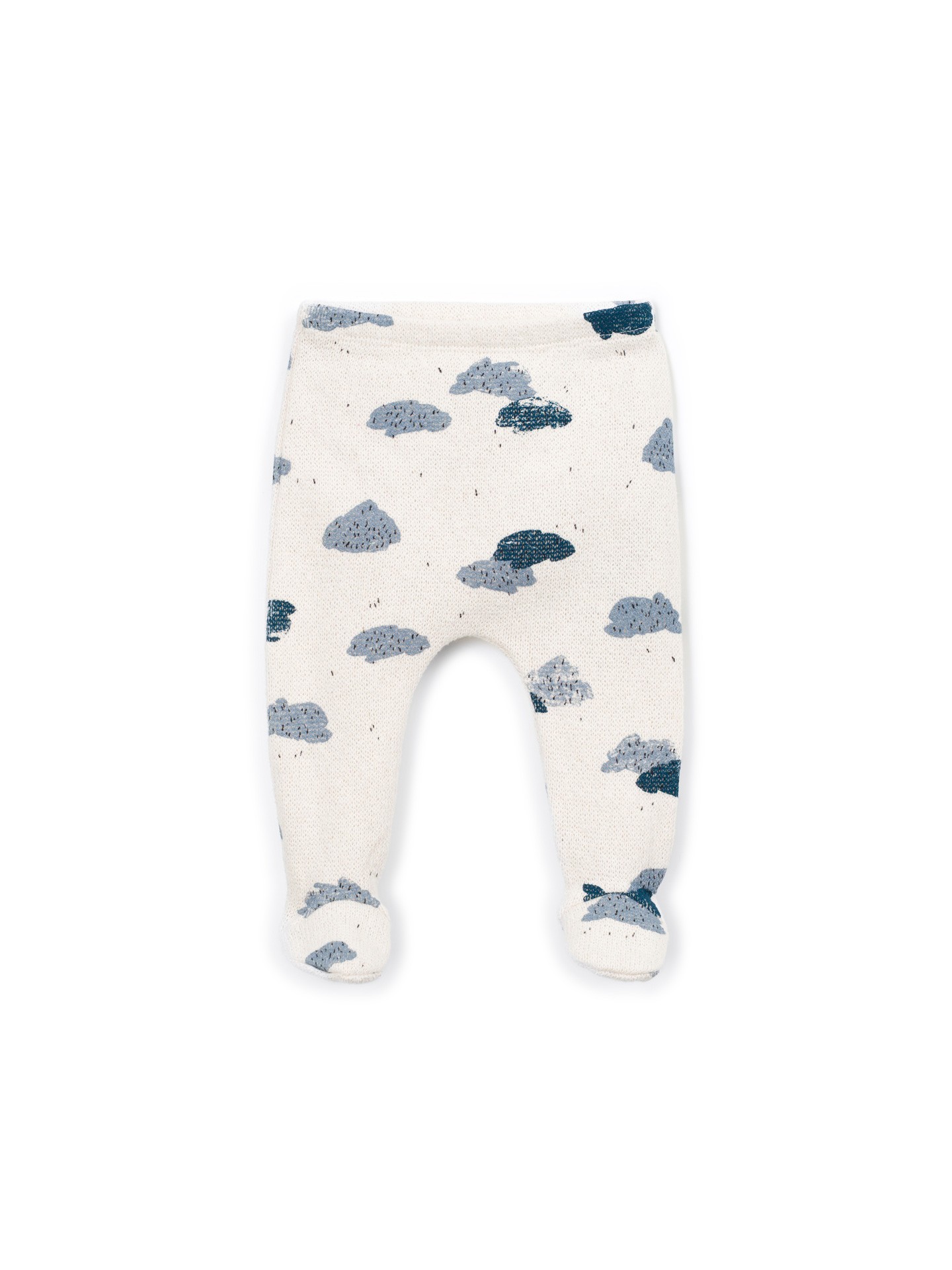 Pantalon en maille avec imprimé de nuages