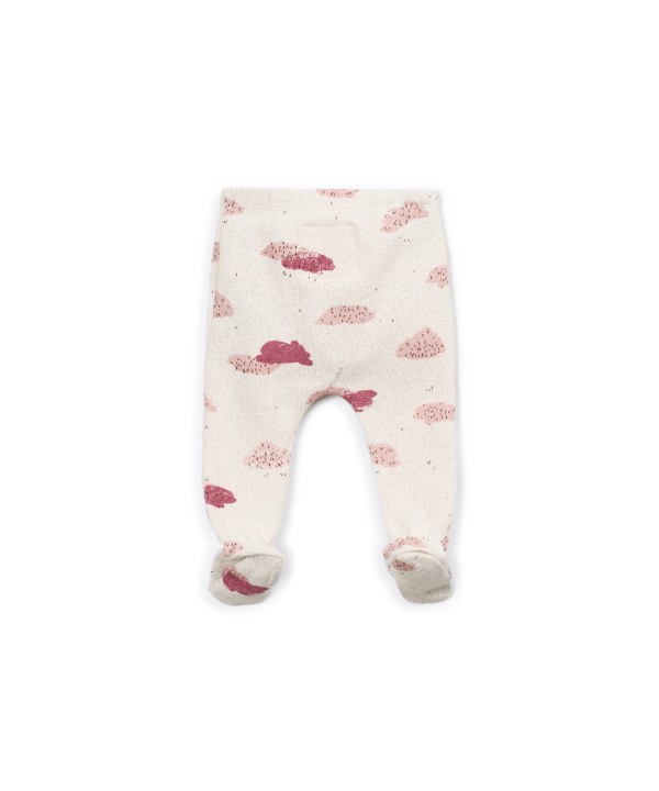 Jersey trousers with cloud print