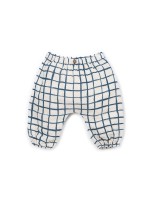 Fabric trousers with checkered pattern