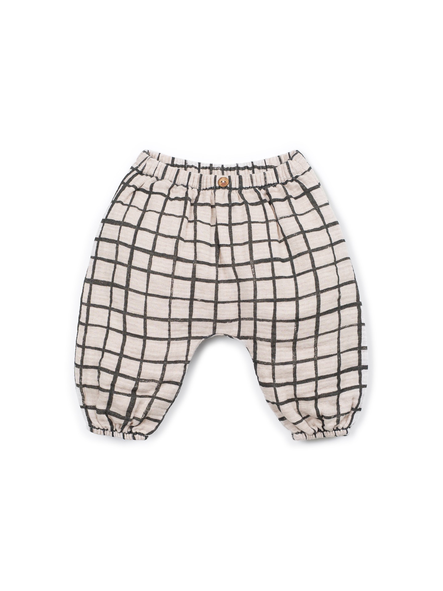 Pantalon en tissu avec motif à carreaux
