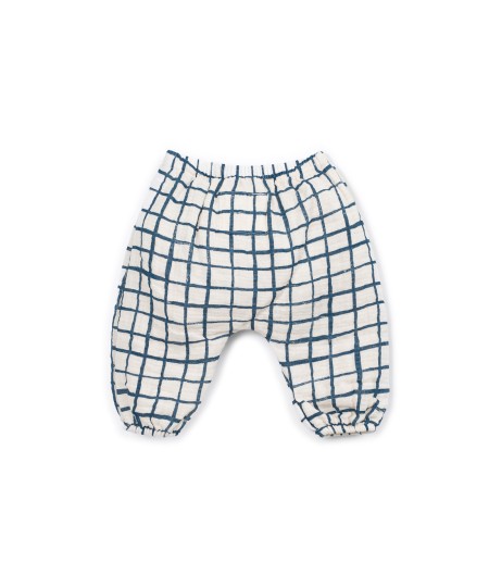 Pantalon en tissu avec motif à carreaux
