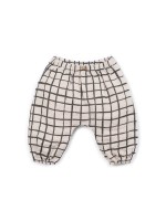 Fabric trousers with checkered pattern