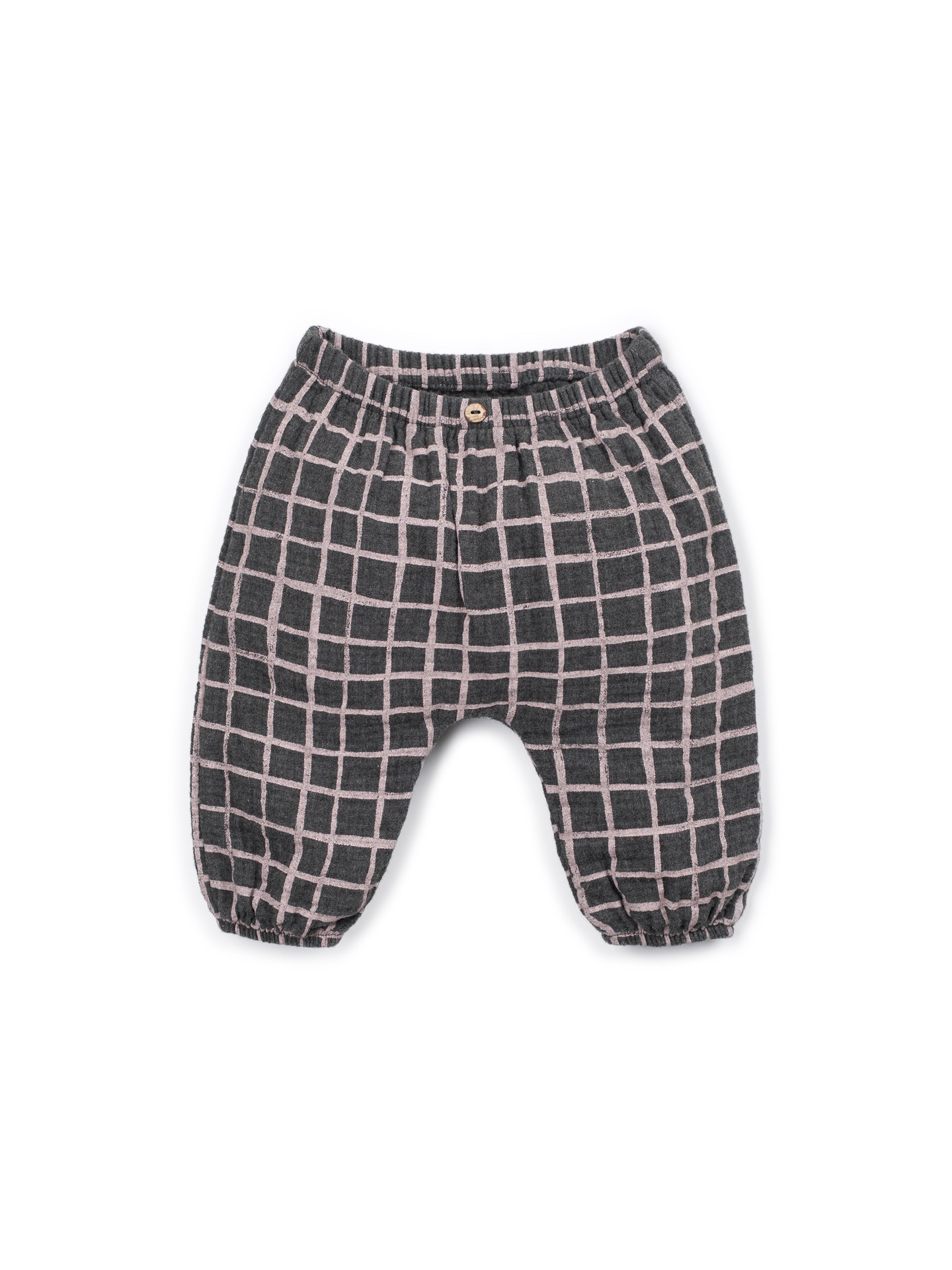 Pantalon en tissu avec motif à carreaux