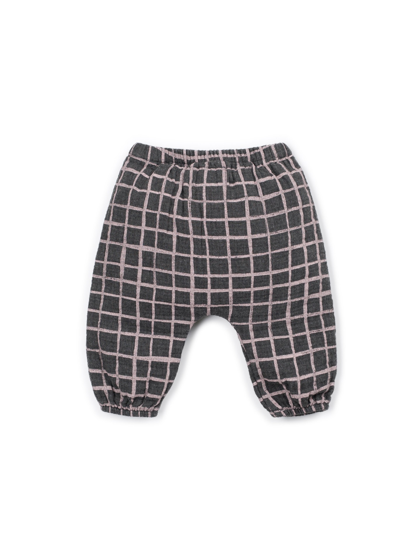 Pantalon en tissu avec motif à carreaux