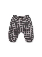 Fabric trousers with checkered pattern