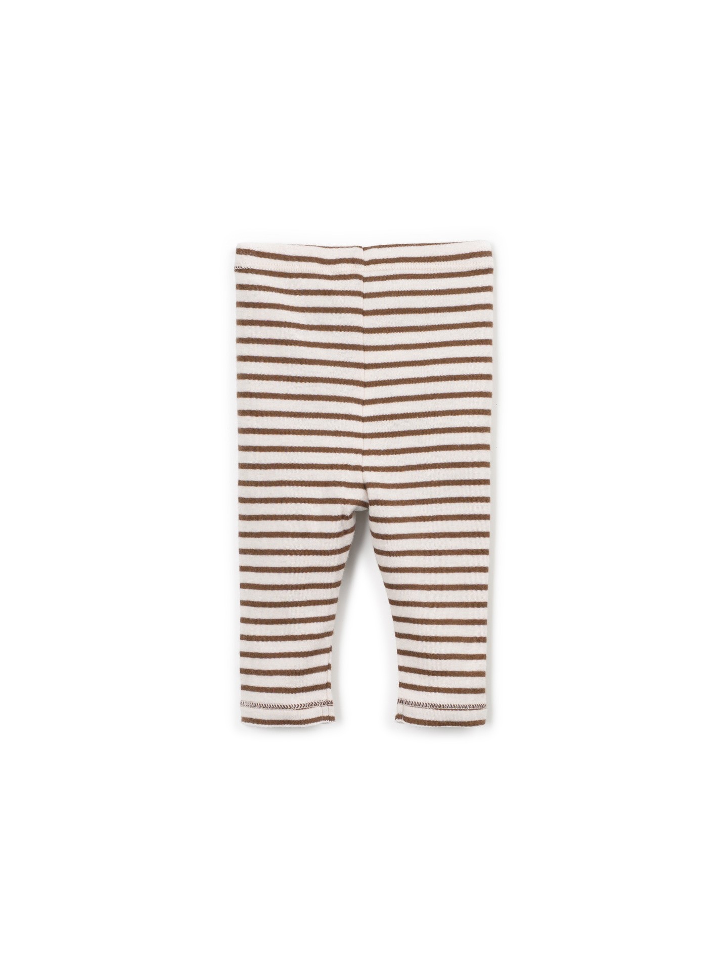 Leggings rayés avec boutons décoratifs en noix de coco