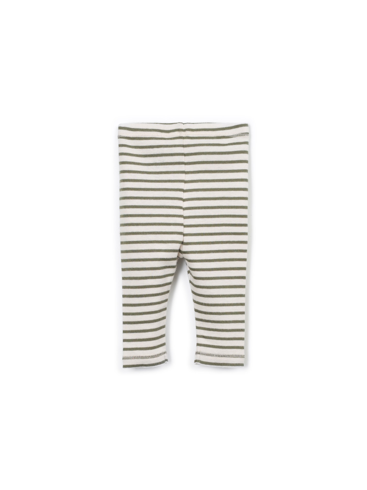 Leggings rayés avec boutons décoratifs en noix de coco