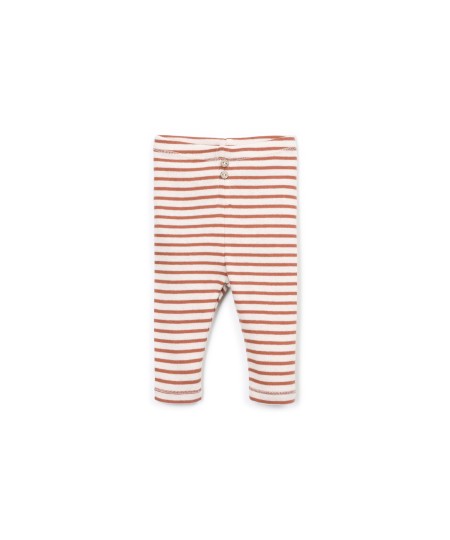 Striped leggings with decorative coconut buttons - Image product