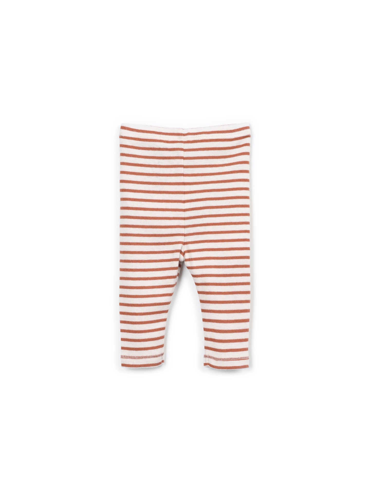 Leggings rayés avec boutons décoratifs en noix de coco