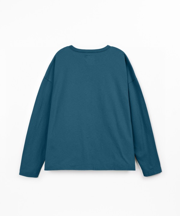 Knit T-shirt with organic cotton and recycled cotton
