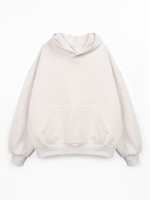 Cotton knit sweater with brushed interior