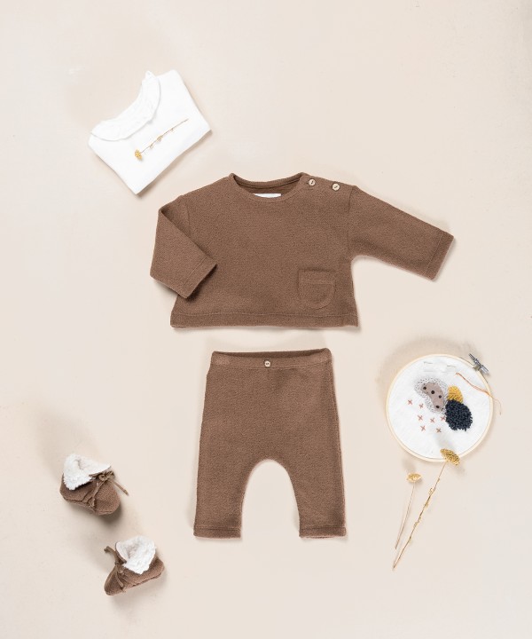 Jersey leggings with elastic waistband
