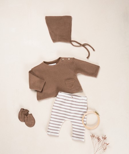 Knit leggings with elastic waistband