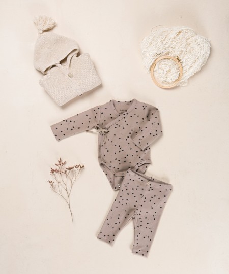 Jersey leggings with a blend of natural and recycled fibers