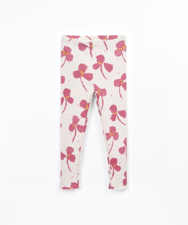Printed ribbed knit leggings