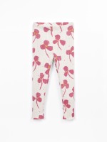 Printed ribbed knit leggings