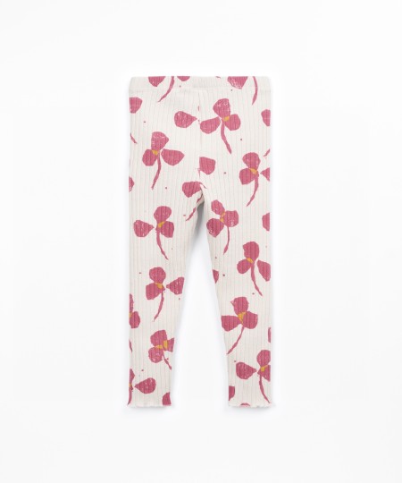 Leggings in maglia a coste stampati